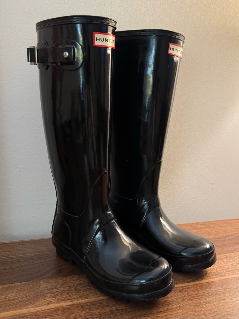 Hunter Original Tall Gloss Rain Boots Black
